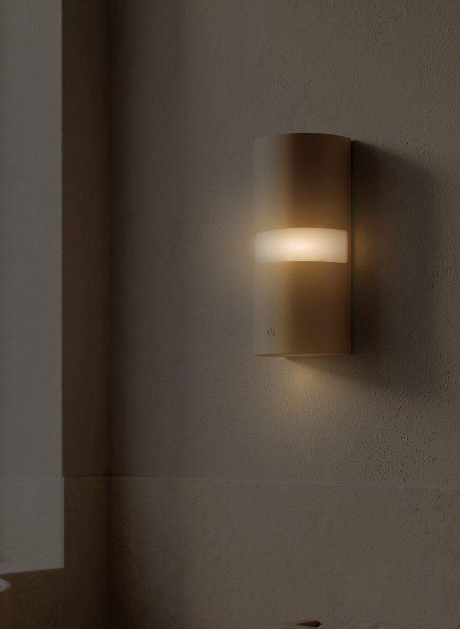 The Nightlight glowing on a wall in a dark room