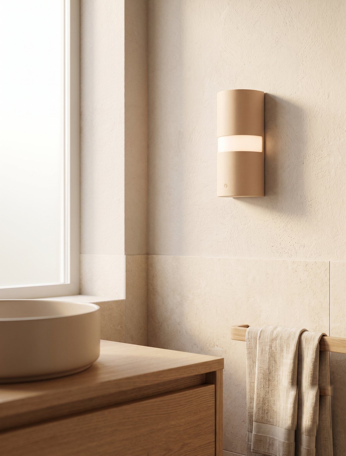 Liacare Nightlight on the bathroom wall